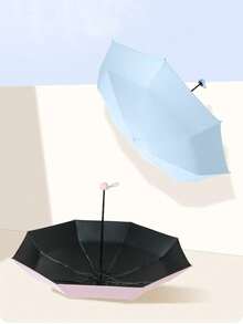 1 Stück kompakter Doppelnutzen-Regenschirm, tragbarer Mini-Sonnenschirm, UV-Schutz leichter Regenschirm