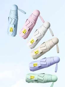 1 Stück kompakter Doppelnutzen-Regenschirm, tragbarer Mini-Sonnenschirm, UV-Schutz leichter Regenschirm