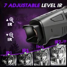 夜视单筒望远镜，16 倍数码变焦红外夜视镜 - 高清摄影和视频，数码变焦，可充电，紧凑耐用的设计，适用于狩猎、露营、野生动物观察、户外探险、夜视镜、夜视镜、夜视镜、探险摄影、狩猎装备、紧凑设计、时尚瞄准镜、精密光学、坚固耐用、数码变焦瞄准镜、户外运动爱好者、野生动物摄影师