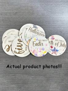 11件套 - 宝宝成长里程碑摄影道具：10个双面木质里程碑圆盘和1个单面“欢迎回家”纪念木板。非常适合用于新生儿公告、婴儿派对礼物、第一个里程碑庆祝活动、摄影道具、孕期纪念品、宝宝成长里程碑以及婴儿派对回礼。 - 彩色 - 查看 2