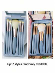 5 Stücke/Set tragbarer Makeup-Pinsel-Set mit Spiegel, Muster mit weißen Gänseblümchen Buchstaben A-Z, verpacktes Makeup-Pinsel-Set, multifunktionaler Makeup-Pinsel mit Spiegelbox, Mini-Multifunktions-Makeup-Stift, Foundation-Makeup-Pinsel, Lidschatten-Pinsel, Grundlagen-Beauty-Tool-Mischpinsel. Der Makeup-Organizer-Ständer enthält Makeup-Pinsel, praktisches Mädchen-Geschenk-Makeup-Tool-Set, ideal als Geschenk, tragbare Reiseutensilien, Reisebedarf, Pinsel-Set, Makeup-Pinsel-Set, Makeup-Set komplett, Makeup-Pinsel-Set, komplettes Makeup-Set, Pinsel-Set, Makeup-Pinsel-Set, Makeup-Geschenkset, Set