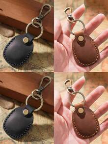 Leather Holder Keychain, Portable Handmade Leather Holder With Key Ring Fully Covered Protective Case, Compatible With AirTags 2021 Brown,PU Leather Small For AirTag Holder With Key Rings Protective Case Cover Accessories Faux Leather Airtag Case Keychain, Portable Handmade Faux Leather Air Tag Holder Bag Purse Charm Accessories - Multicolor - View 18