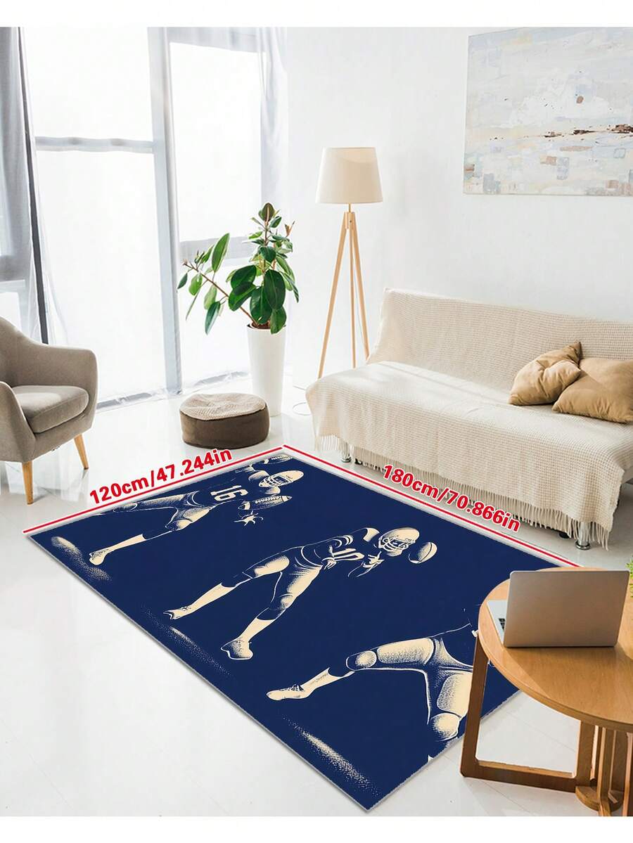 1 buc. Covoraș antiderapant cu design modern pentru teren de fotbal american - Covor de baie absorbant, cu uscare rapidă, anti-oboseală, covoraș de baie și covoraș de duș mic - Esențial pentru camera, casa și decorul casei pentru adolescenți