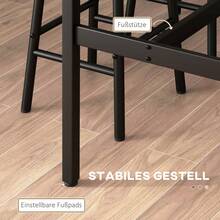 HOMCOM Bartisch Set, 3-Piece Bar Table With Stools, Industrial Design Dining Group, Kitchen Table With 2 Stools, For Dining Room, Kitchen, Steel, Rustic On Site - 1 - View 4