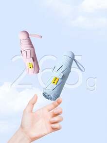 1 Stück kompakter Doppelnutzen-Regenschirm, tragbarer Mini-Sonnenschirm, UV-Schutz leichter Regenschirm