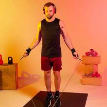 Cuerda de saltar para entrenamiento físico y cardiovascular - Cuerda de saltar de boxeo de cuerpo completo diseñado profesionalmente - Cuerda de saltar de PVC de 5 mm sin enredos, - Verde militar - Ver 5