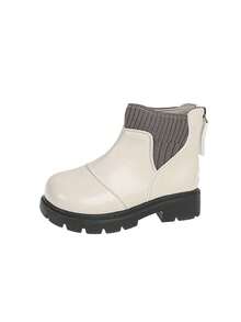 1 Paar Kinder PU-Leder wasserdichte, bequeme, vielseitige, leichte und strapazierfähige Lässig Stiefel für Innen und Außen, Herbst/Winter - Beige - Übersicht 8