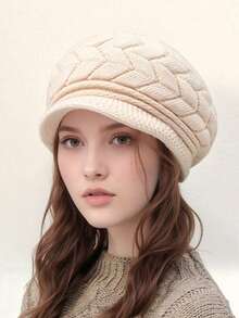 2pcs Women's Hat And Gloves Set, Knitted Beanie Hat And Gloves, Casual Fashion For Autumn/Winter, Suitable For Daily Use, Outdoor Travel, Hiking, Skiing, Climbing, Christmas