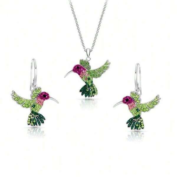 1pc/2pcs/3pcs 925 Silver Hummingbird Inlaid Earrings, 925 Silver Creative Colorful Hummingbird Inlaid Shiny Earrings, Simple Casual Style Jewelry, Elegant Women Jewelry Gift, Can Be Stuffed Into Socks As Christmas Gift