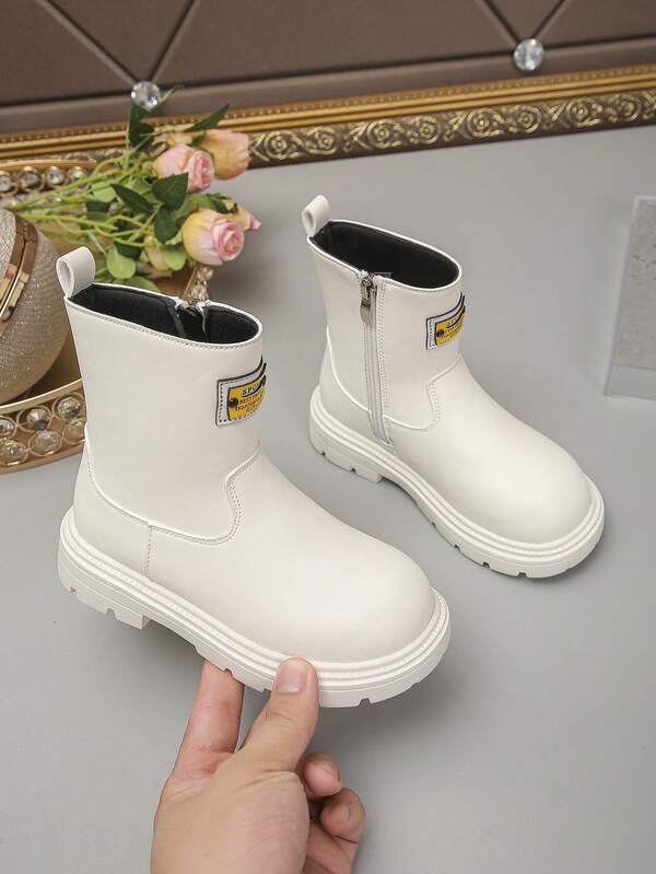 1 Pair Children Girls' Cute & Fashionable Boots, Warm Academy Outdoor Boots, Casual Boots For All Seasons