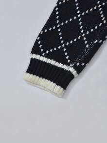 假日时尚奢华风格金色纽扣针织开衫高端夹克，秋季上衣 - 黑色 - 查看 9