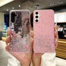 Fashion Starry Sky Glitter Phone Case For 56 A36 A26 A16 A15 A35 A55 A54 A34 A14 5G Cover - 紫色 - 查看 4
