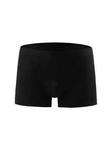 1pc Men's Black "Who's Your Santa?" Christmas Print Boxer Briefs, Soft & Comfortable, Suitable For Home, Running & Sports, Christmas Holiday Gift For Boyfriend And Father - Black - View 3