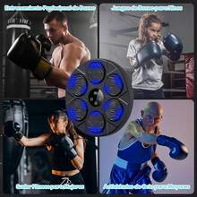 Máquina de Boxeo con Música Bluetooth Inteligente, Velocidad y Volumen de Práctica Ajustables, Máquina de Boxeo de Pared con Guantes de Boxeo - 1 - Ver 3