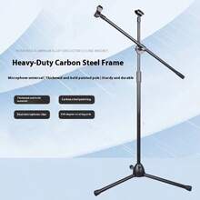 高级麦克风支架 - 可拆卸三脚架，带夹子和底座 - 非常适合唱歌、演讲、舞台表演、婚礼和户外活动！新品上市 - 送给男孩女孩的礼物 - 生日礼物 - 圣诞礼物 - 礼品 - 完美礼物 - 黑色 - 查看 8