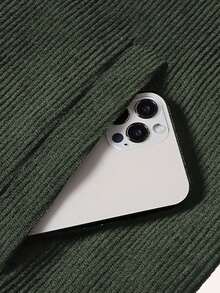 Nouvelle veste en velours côtelé pour l'automne et l'hiver. Veste décontractée à col cranté de couleur unie, polyvalente pour les personnes d'âge moyen et les jeunes - Militaire verte - Voir 6