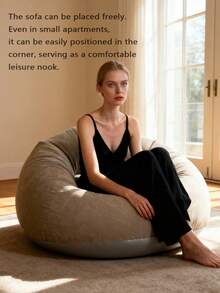 1pc Inflatable Bean Bag Chair - Portable Foldable Single Seater Slouchy Sofa, With Plush Wool, No Assembly Required, Mixed Color For Indoor/Outdoor Use, Camping And Home Relaxation, Inflatable Furniture, Indoor Relaxation, Modern Decor, Durable Plastic, Inflatable Camping Sofa, Inflatable Chair, Inflatable Bed, Air Sofa, Inflatable Armchair/Cinema Chair, Room Compressed Foam Armchair, Soft Armchair, Living Room Armchair, Living Room Sofa, Slouchy Sofa, Sofa, Bean Bag - Multicolor - View 9