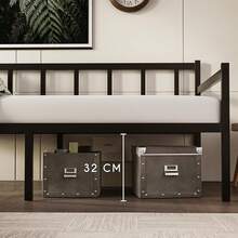 Cama Divan con Altura de 35 - Camas Individuales 90x190 - Somier Sofa con Base par Colchón 90x190 - Divan Cama de Metal Negro