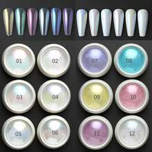 12pcs/Set Aurora Nail Powder Purple Pink Blue Chrome Glitter Pigment Dust UV Gel Polish Nail Art Dipping Powder Manicure - 彩色 - 查看 10