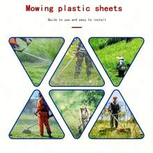 5/10/20pcs Plastic Lawn Mower Blades, Garden Grass Trimmer Plastic Cutting Knives, Sickle-Shaped Grass Cutter Blades - Red - View 10