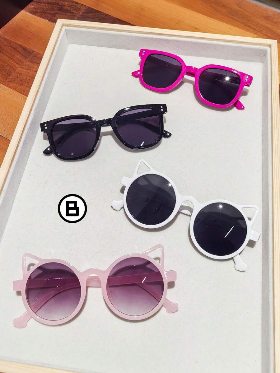 4pcs Kids Eyeglasses Set, Retro Fashionable Y2K Novelty Decorative Glasses, Suitable For Boys And Girls Daily Matching, Graduation/Back To School/Valentine's Day Gift