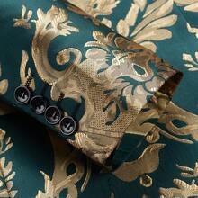 Mens Tuxedo Jacket Paisley Shawl Lapel Suit Blazer Coat Jacket For Dinner,Prom,Wedding - 綠色 - 查看 8