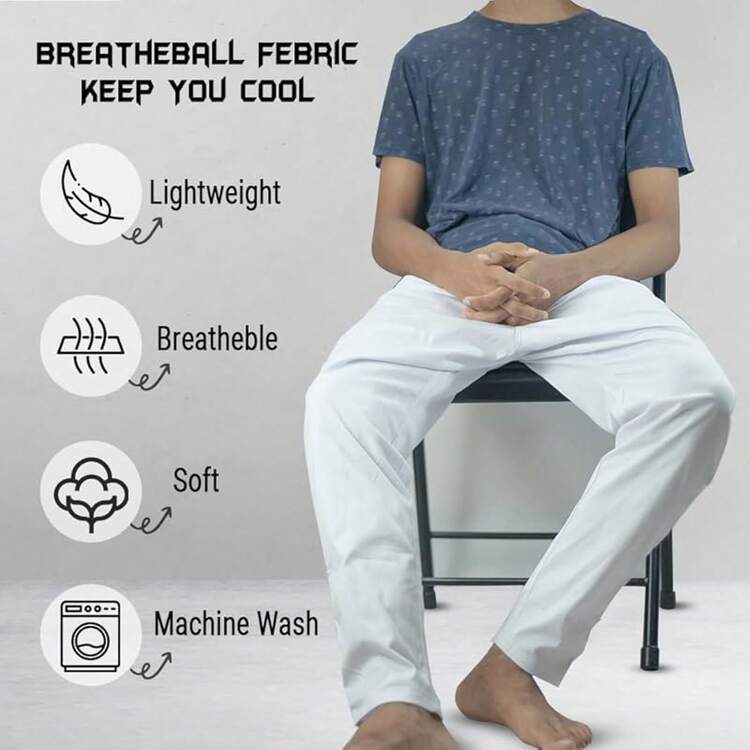 EPSCY Pajama Pants For Men - Relax In Style Lounge Pant – Breathable Sleep Pant With Drawstring And Pocketshalloween - White - View 2