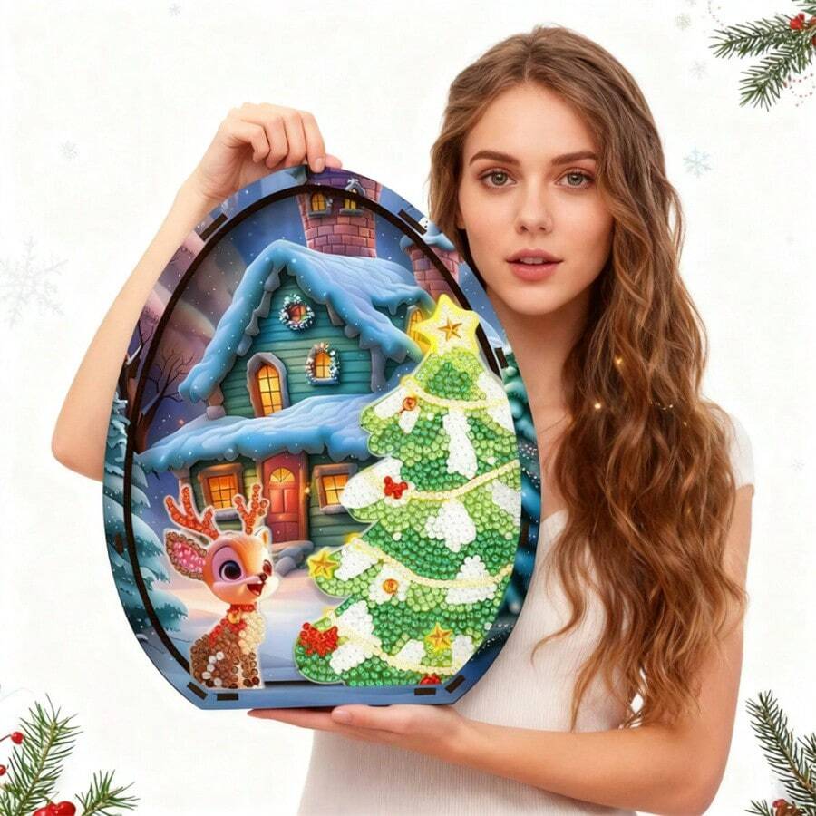 LaoJieYuan 2026 New Style Christmas Desktop Diamond Art Kits 5D DIY Diamond Art Tabletop Decorations Kit Creative 3D Santa Claus Gift For Home Decor Diy Crafts Diamond Art Painting Diamond Painting Diamond Art Diamond Art Painting Christmas Decorations Halloween Decorations Diamond Art Accessories Craft Supplies Bedroom Decor