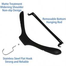 Perchas De Traje De Plstico Ancho - Paquete De 15, 17. Pulgadas - Hombros Con Muescas Con Ganchos Giratorios - Negro, Perchas, Perchas, Perchas, Perchas - 15 piezas - Ver 8