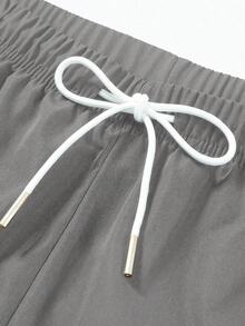 Men's Striped Loose Straight Leg Sweatpants, Casual Joggers For Spring Autumn, Suitable For Gym Workout, Running, Outdoor, Versatile - Light Grey - View 3