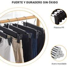 CASAMIEL 30 PCS Perchas para Pantalones, Perchas de 30.5cm con Clips Antideslizantes y Ajustables, Ganchos de Metal para Ropa, Bufanda, Pantalones y Faldas - 1 - Ver 6