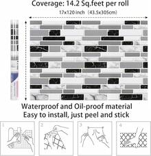 Wall Paper - Grey Mosaic Brick - View 8