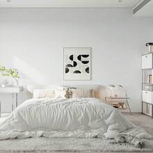 1 卷白色丝绸纹理自粘墙纸，接触纸乙烯基可移除加厚墙纸，适用于房间墙壁、厨房台面和橱柜 - 白色 - 查看 4