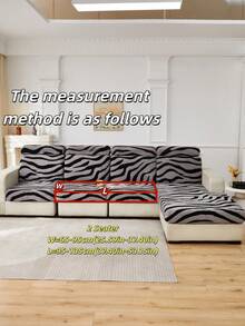 1 件柔软毛绒布艺防宠物沙发座套，斑马纹，多色，厚植绒提花斑马纹设计，适用于沙发座套/靠背套，秋冬 - 彩色 - 查看 16