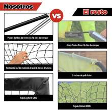 QMCZLA 2pcsía de Fútbol para Niños - Redes Portátiles con Montaje Rápido, Acero, Varilla de Fibra de Vidrio, Tela Oxford y poliéster para Jardín, jardín, Interior y Exterior - Negro - Ver 4