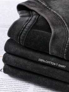 Vintage Vintage Style, Tito's Vodka Enthusiast, Leopard Print Elements, SHOW ME YOU TITOS Humorous Text Memes, Washed Double-Sided Printed Vintage T-Shirt..…. Retro Loose T-Shirt, Men's Casual Style T-Shirt, Machine Washable And Washable Old T-Shirt; Cool Design Pattern T-Shirt, Durable And Comfortable Fabric, Street Fashion Sense, A Must-Have For Street Style Enthusiasts, Top-Level Sportswear, Suitable For Daily Commuting, Dating, Leisure Matching, Suitable For Holiday Gift Giving, The First Choice For Gift Giving. - Black - View 4