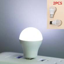 2/3/5pcs USB Powered Mini LED Bulb Shaped Night Light, Bedside Reading Lamp, Portable Outdoor Camping Lighting, Suitable For Study, Bedroom, Outdoor Night Lighting - White - View 14