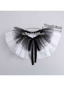 1pc Women's Exaggerated Clown Ruffled Multi-Layer Mesh False Collar - Multicolor - View 5