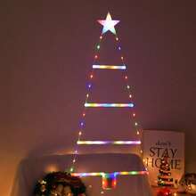 Battery-Powered LED Christmas Trapezoidal Lights (Batteries Not Included) - 8 Lighting Modes, Ideal Christmas Gift For Home & Garden Decor