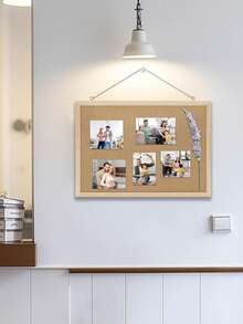 1pc Or 2pcs Cork Bulletin Board, Cork Panel With Oak Wood Frame, Decorative Pin Board For Office And Home, Message Board Or Vision Board For Home And School Home Decor Back To School Room Decor School Supplies - White - View 2