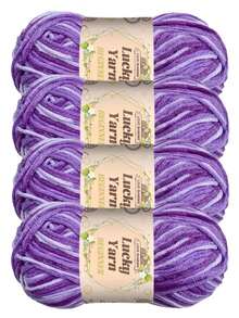 4 件套渐变色亚克力纱线套装，分段染色，适用于编织包袋、围巾、披肩、服装和其他工艺品、DIY 钱包制作 - 彩色 - 查看 7