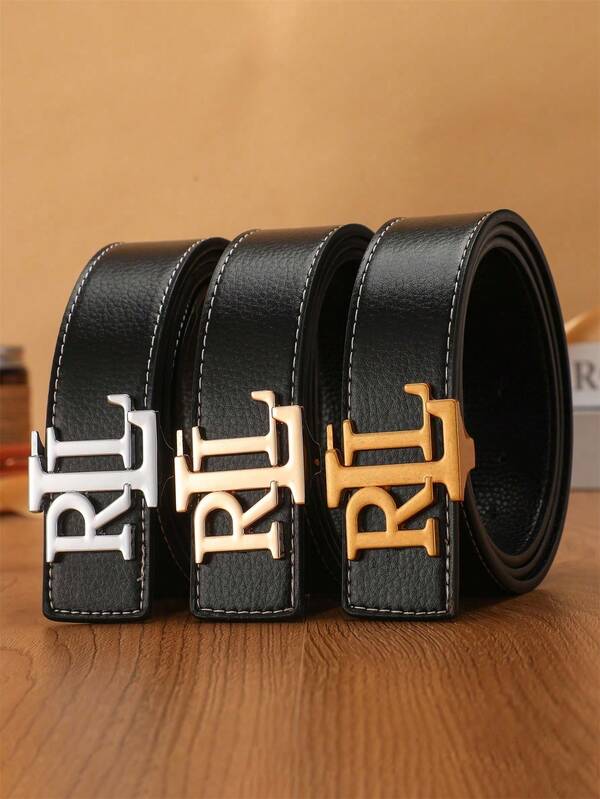 1pc Men's Letter R Buckle Belt - Adjustable, Fashionable Business Casual Style, Metal Buckle, Ideal Gift Choice For Summer, School, Autumn, Halloween, Autumn/Winter Accessories, Suitable For Teenagers, Young Men, Casual, Outdoor, Sports, Graduation, Birthday, Everyday Wear Old Money Vintage Autumn/Fall Urban Outfit Classic Christmas Winter Fashion Daily Men Boyfriend Gift