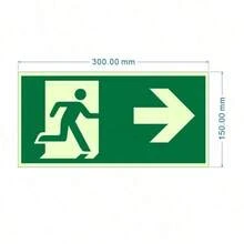 1pc Glow-In-The-Dark Emergency Exit Signs - Durable PE Material, Green Border & White Arrow, Fire & Evacuation Indicators For Workshops, Offices, Public Spaces, Workshop Safety Equipment|Luminous Signs|Green Bordered Signs - Multicolor - View 8