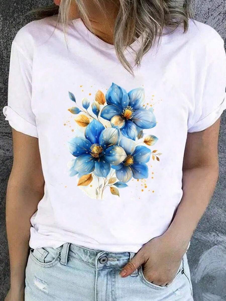 2025 Champion Tank Davis All Match American Fashion Brand Printed Men's And Women's Loose Summer Loose Short Sleeve T Shirt - 白色 - 查看 1