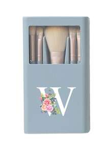 5 Stücke/Set tragbarer Makeup-Pinsel-Set mit Spiegel, Muster mit weißen Gänseblümchen Buchstaben A-Z, verpacktes Makeup-Pinsel-Set, multifunktionaler Makeup-Pinsel mit Spiegelbox, Mini-Multifunktions-Makeup-Stift, Foundation-Makeup-Pinsel, Lidschatten-Pinsel, Grundlagen-Beauty-Tool-Mischpinsel. Der Makeup-Organizer-Ständer enthält Makeup-Pinsel, praktisches Mädchen-Geschenk-Makeup-Tool-Set, ideal als Geschenk, tragbare Reiseutensilien, Reisebedarf, Pinsel-Set, Makeup-Pinsel-Set, Makeup-Set komplett, Makeup-Pinsel-Set, komplettes Makeup-Set, Pinsel-Set, Makeup-Pinsel-Set, Makeup-Geschenkset, Set