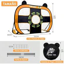 Portería de Fútbol para Niños, Red de Fútbol Portátil con Bolsa de Transporte, Portería de Fútbol Plegable para Jóvenes con Visión, Adecuada para Uso Interior y Exterior, Patio Trasero - Moda - Ver 3