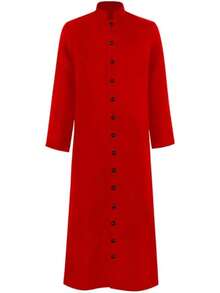 Sotana de hombre, bata de iglesia, bata de coro, ministro, clérigo, púlpito litúrgico de 5 colores, disfraz de Halloween - Rojo - Ver 1