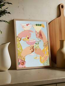 1 buc Postere vintage pentru cocktailuri, Artă murală pe pânză de bar Postere pentru cocktailuri cu lămâie, Artă murală pe pânză cu tocuri înalte colorate Decor dormitor, Decor living, Decor birou, Decor perete sufragerie, Decor cămin, Artă murală, Decor perete, Decor casă, Decor cameră, Artă murală pe pânză, Postere, Artă murală cu ramă, Ramă opțională