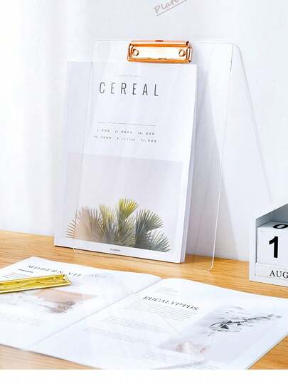 1 Pc Acrylic Clipboard, A4/A5-Clipboard With Thin Clip, Hangable Clipboard, See-Through Clipboard - Standard Letter Size A4, Suitable For Office And School Supplies