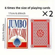 54张/套超大可重复使用耐用扑克牌，巨型婚礼模型扑克，万圣节四人扑克，适合旅行、宿舍和户外娱乐。室内外趣味桌游，派对礼物，创意新奇玩具。派对娱乐、婚礼、生日、周年纪念、单身派对、毕业典礼的理想之选